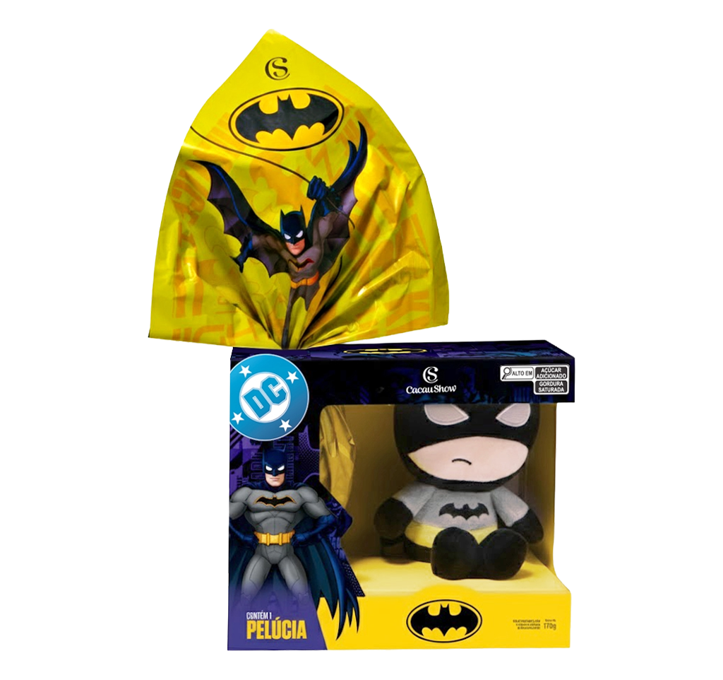 Ovo de Páscoa ao Leite Pelúcia Batman 170g - Imagem 1