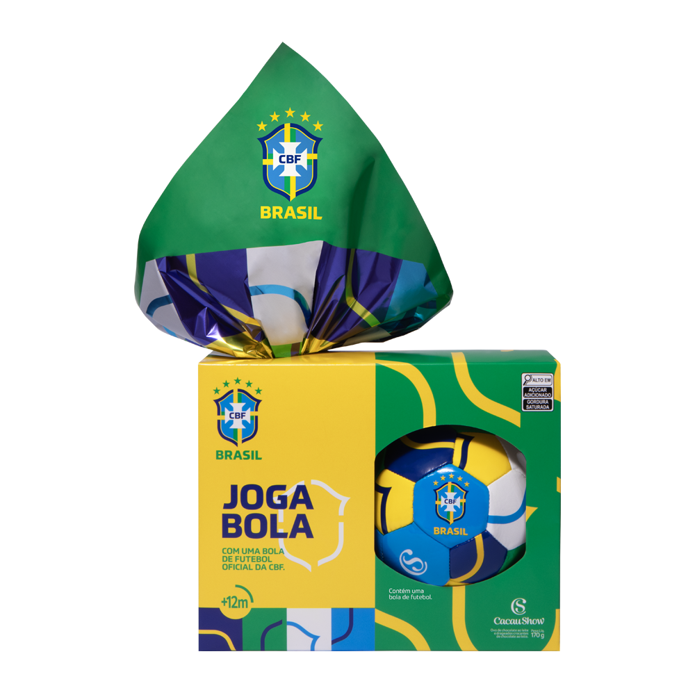 Ovo de Páscoa ao Leite Bola CBF Chocoesportes 170g - Imagem 1