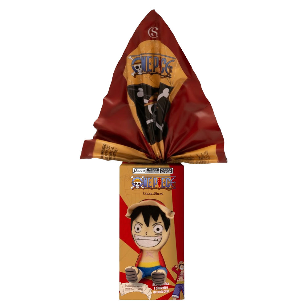Ovo de Páscoa ao Leite Chaveiro Luffy One Piece 170g - Imagem 1