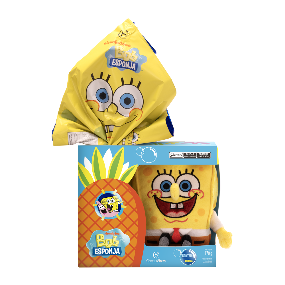 Ovo de Páscoa Pelúcia Bob Esponja 170g - Imagem 1